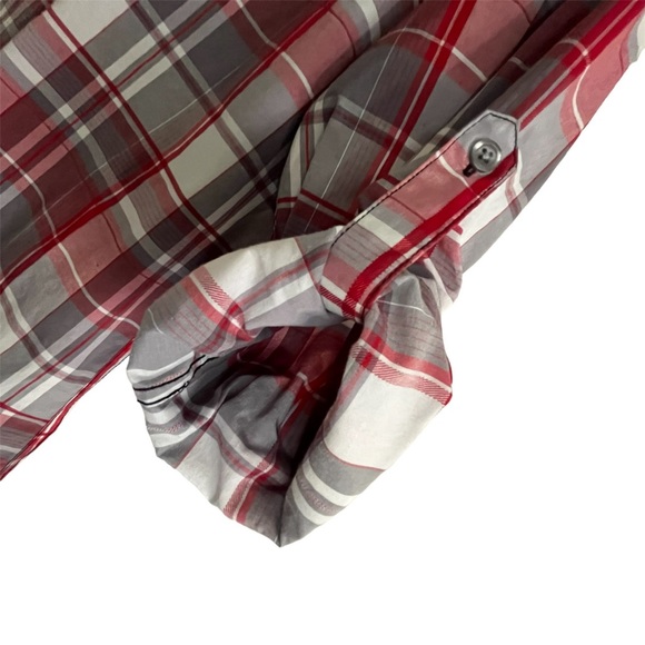 Carbon Plaid Women’s Slim Fit Roll-Tab Sleeves Button Down Collared Perfect NWOT - Picture 12 of 16